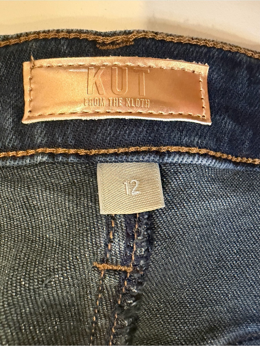 Kut from the Kloth Charlize Cigarette Leg Dark Blue Jeans size 12 - Picture 3 of 7